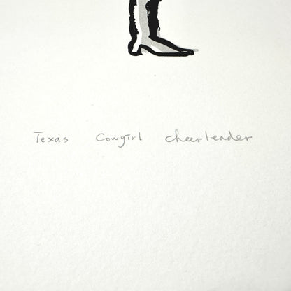 Texas Cowgirl Cheerleaders Screenprint | Kylie Chan (HK)
