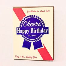 Load image into Gallery viewer, Blue Ribbon Letterpress Birthday Card | Amber Favorite (IL)

