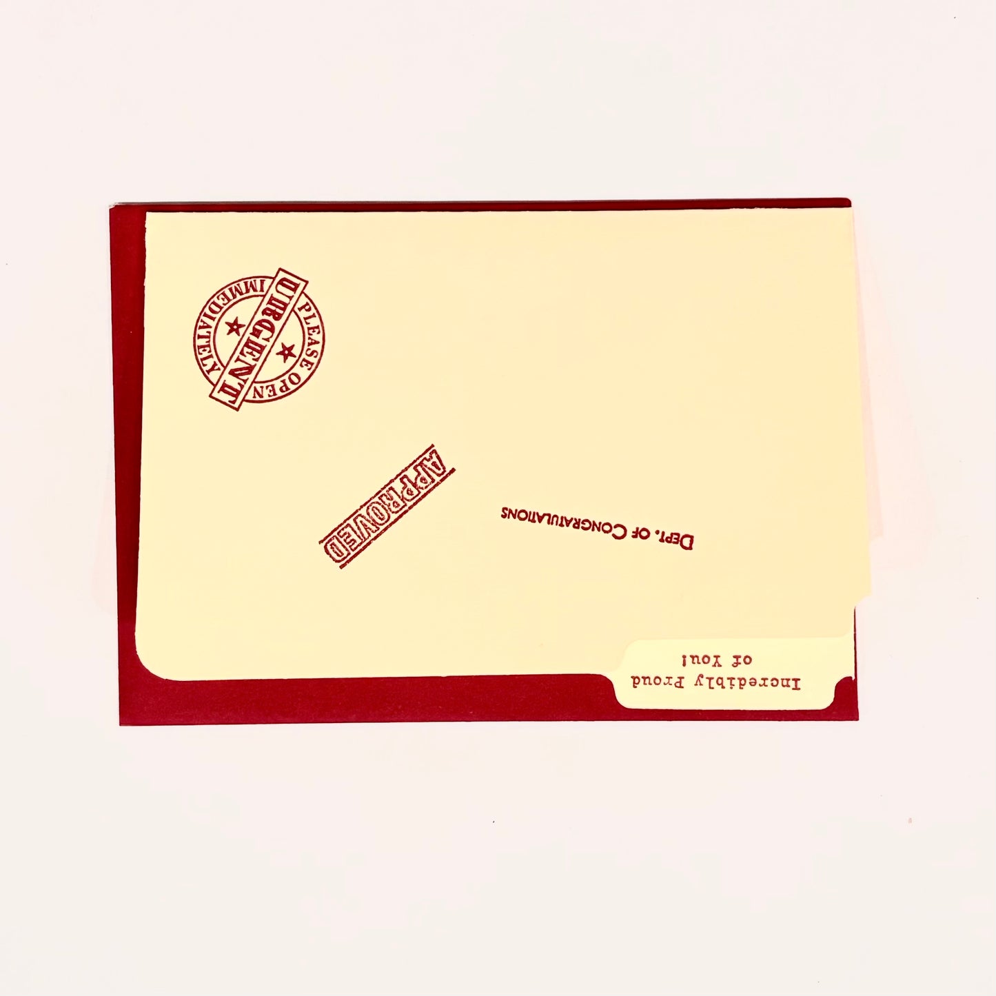 Congrats Manila Folder Letterpress Card | Amber Favorite (IL)