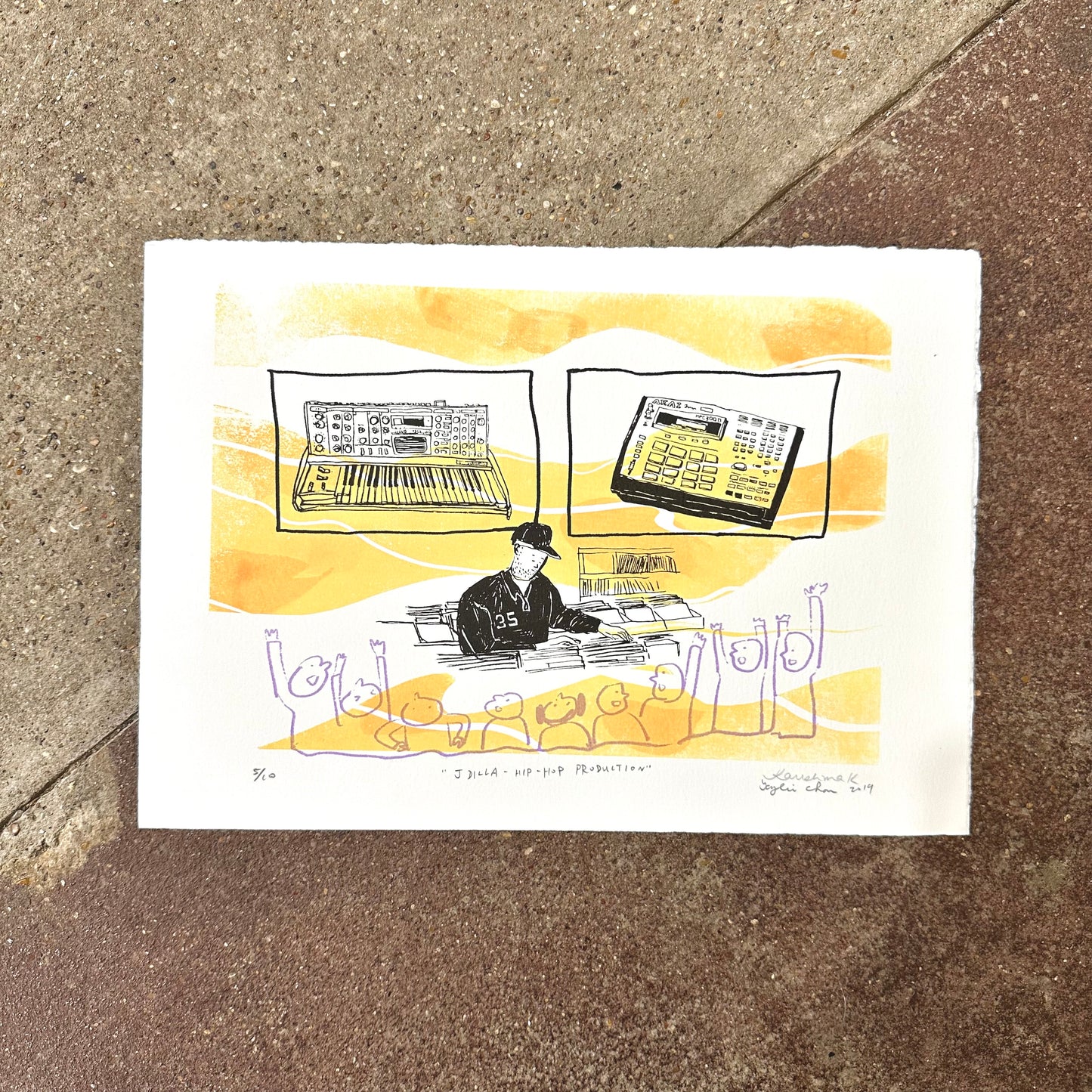 J Dilla Hip-Hop Production Screenprint | Harshima K x Kylie Chan