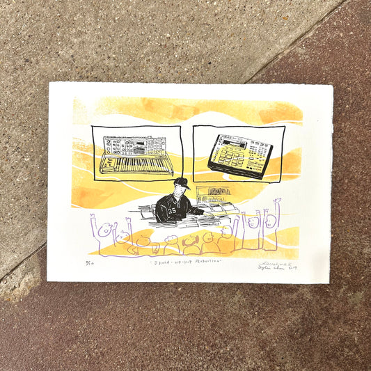 J Dilla Hip-Hop Production Screenprint | Harshima K x Kylie Chan