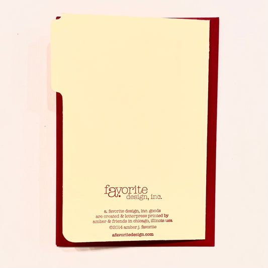 Congrats Manila Folder Letterpress Card | Amber Favorite (IL)