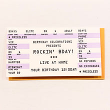 Load image into Gallery viewer, Birthday Rock Ticket Letterpress Card | Amber Favorite (IL)
