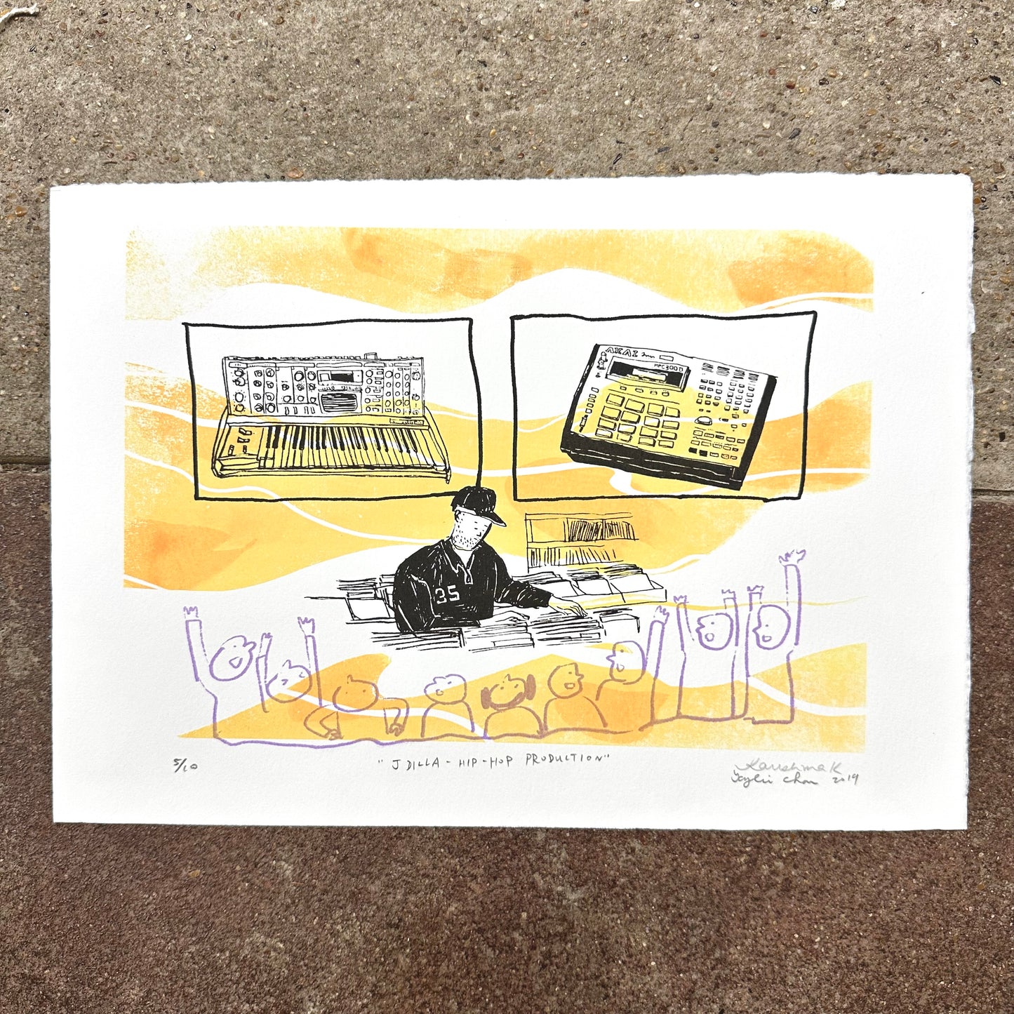 J Dilla Hip-Hop Production Screenprint | Harshima K x Kylie Chan