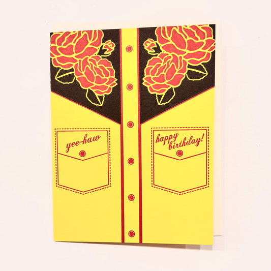 Yee-Haw Letterpress Birthday Card | Amber Favorite (IL)