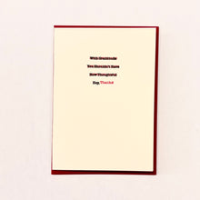 Load image into Gallery viewer, Edited Thank You Message Letterpress Card | Amber Favorite (IL)
