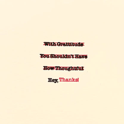 Edited Thank You Message Letterpress Card | Amber Favorite (IL)