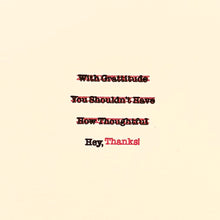 Load image into Gallery viewer, Edited Thank You Message Letterpress Card | Amber Favorite (IL)
