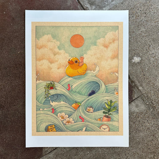 Duck at Sea Art Print | Felicia Chiao (CA)