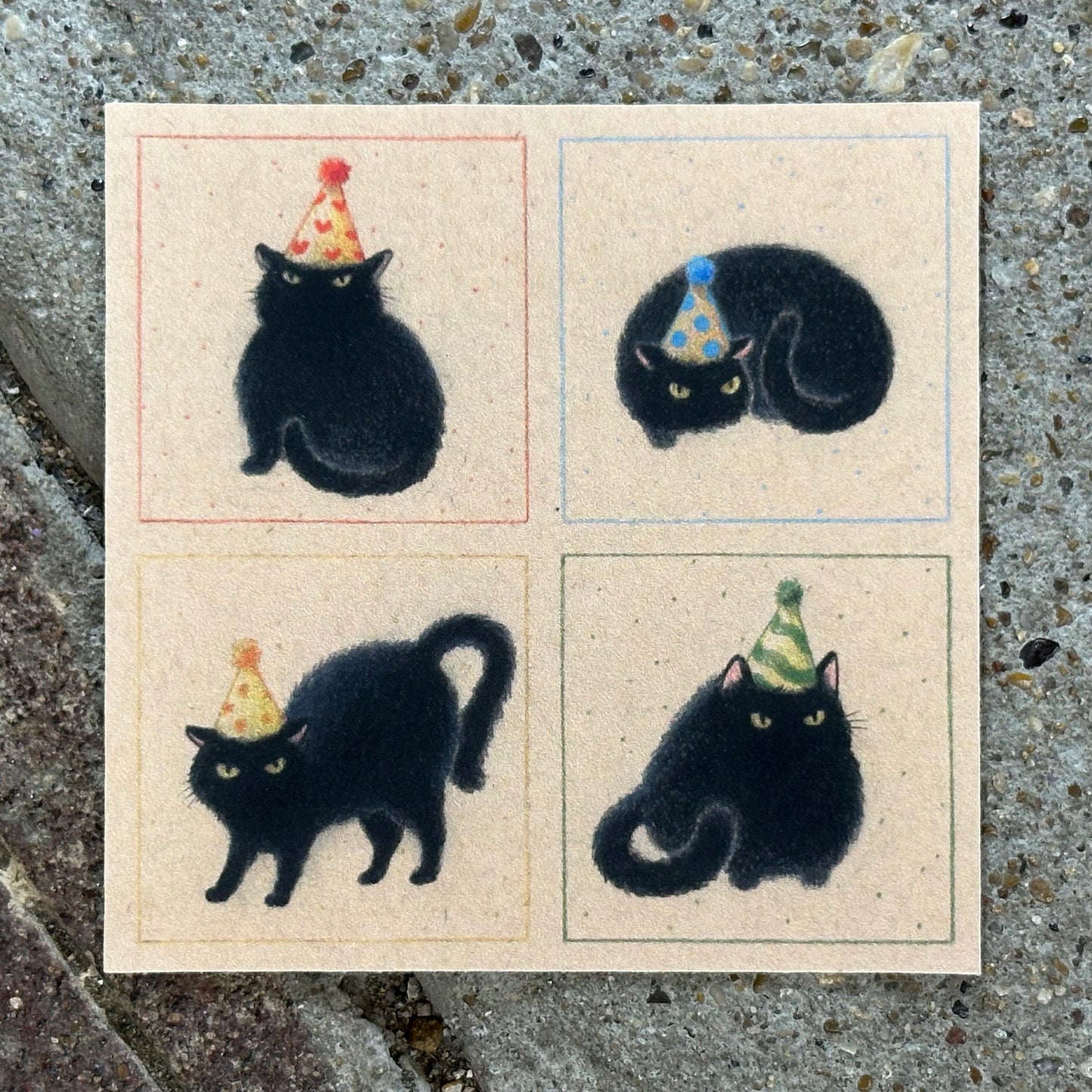 Party Cats in Party Hats Mini Art Print | Felicia Chiao (CA)