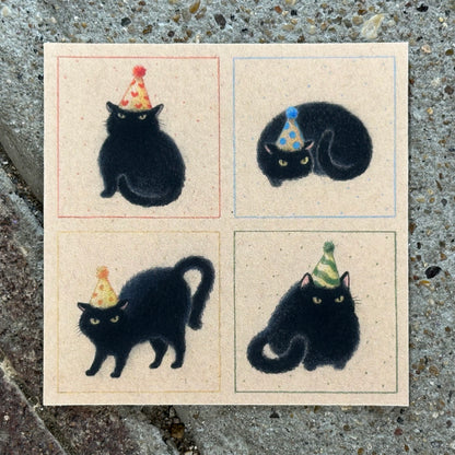 Party Cats in Party Hats Mini Art Print | Felicia Chiao (CA)