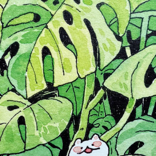 Monstera Mini Print | Jungle Cat Series | Koyamori (CAN
