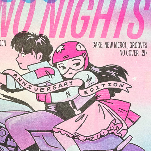 Wamono Nights Vol. 26  Risograph Print | 2nd Anniversary Edition | EJ Chong (TX)