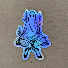 Load image into Gallery viewer, Holographic Sock Ghost Sticker | Madison Grijalva (DTX)
