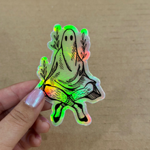 Load image into Gallery viewer, Holographic Sock Ghost Sticker | Madison Grijalva (DTX)
