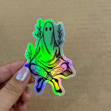 Load image into Gallery viewer, Holographic Sock Ghost Sticker | Madison Grijalva (DTX)
