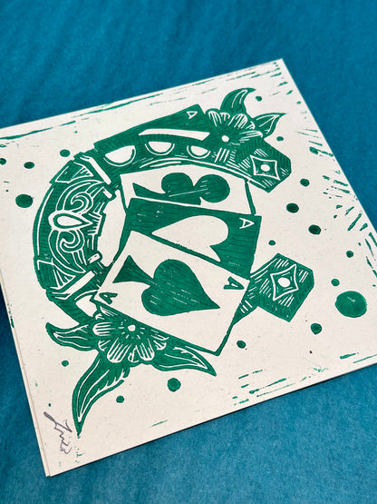 Lucky Linocut Print | Tattoo Flash Series | Luke Martin (MD)
