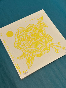 Rose Linocut Print | Tattoo Flash Series | Luke Martin (MD)