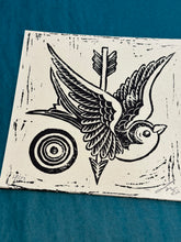 Load image into Gallery viewer, Swallows Linocut Print | BW Tattoo Series | Luke Martin (MD)
