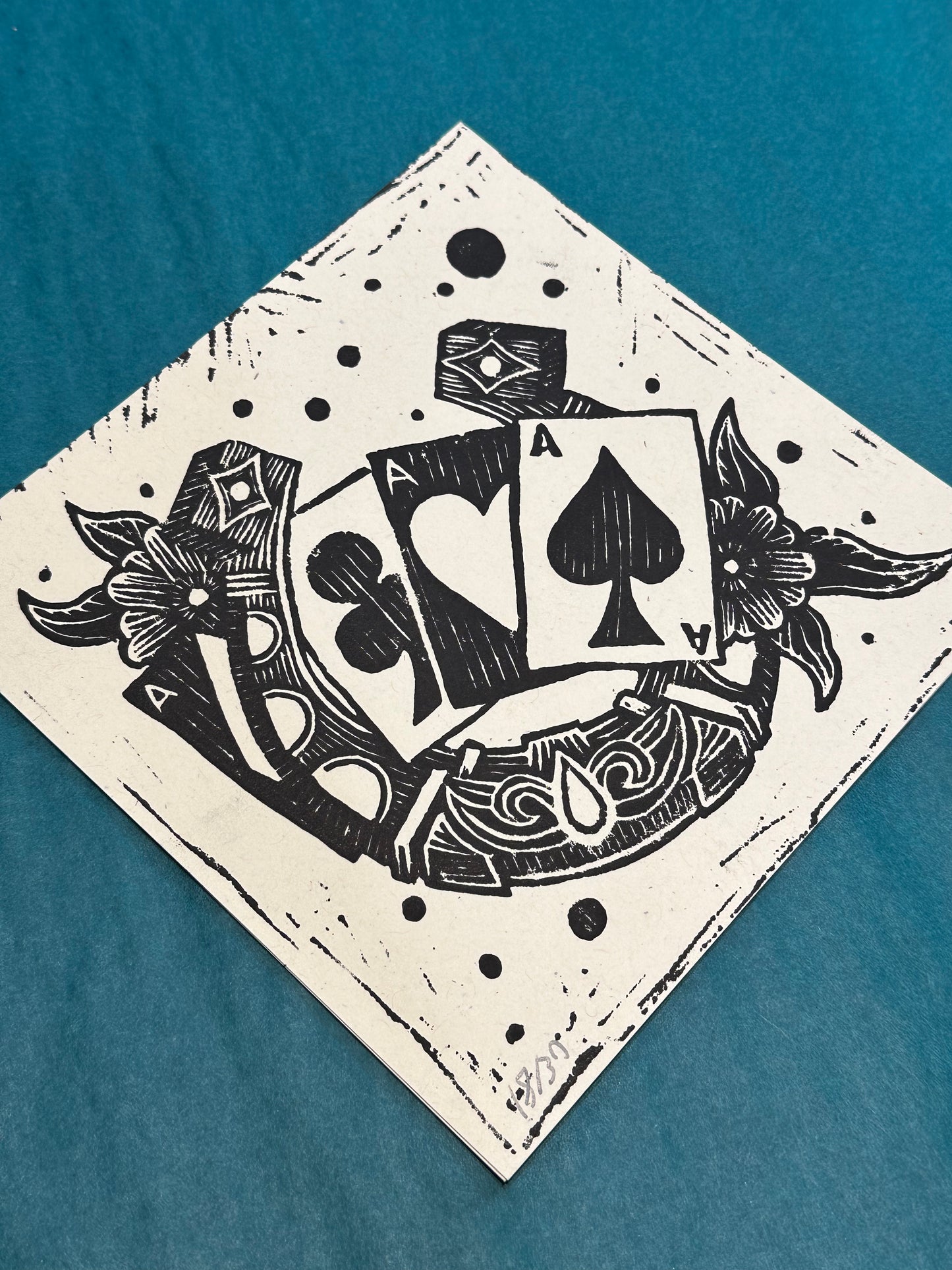 Lucky Linocut Print | BW Tattoo Series | Luke Martin (MD)