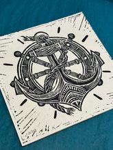 Load image into Gallery viewer, Anchor Linocut Print | BW Tattoo Series | Luke Martin (MD)
