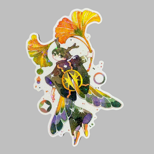Yellow Ginko Lepidoptera Clear Holo Sticker | Koyamori (CAN)