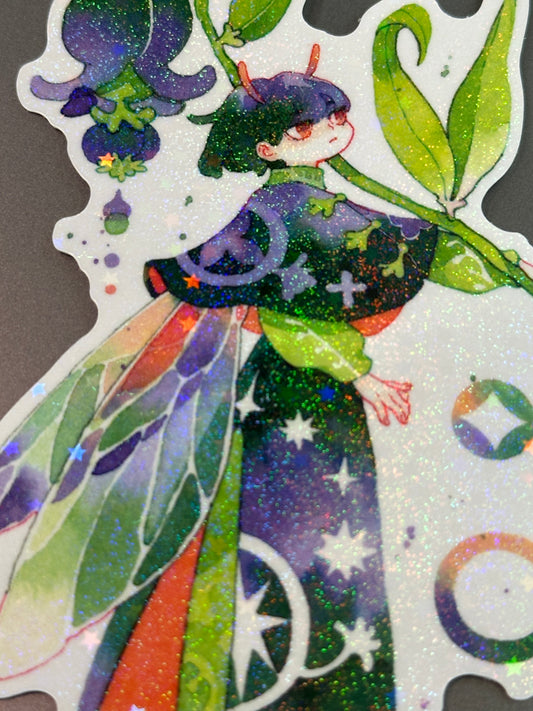 Bluebell Lepidoptera Clear Holo Sticker | Koyamori (CAN)