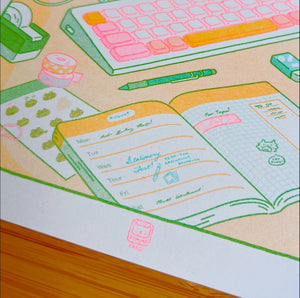 Froggy Desk Print | Pommo Press | Debbie Fong (NY)