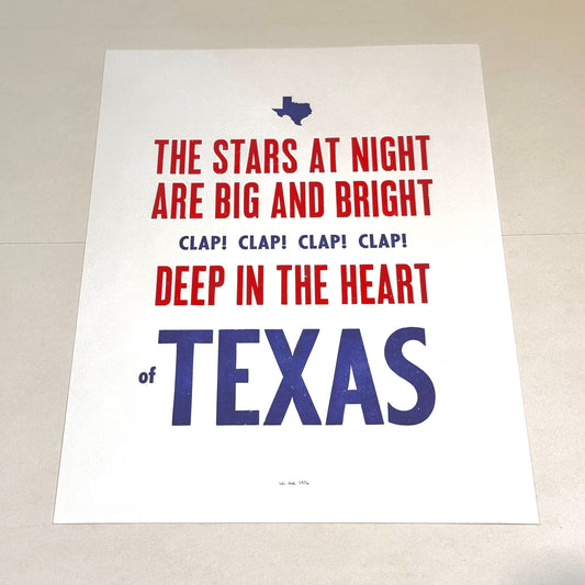 Deep In The Heart of Texas Typeset Letterpress Print | We Are 1976 (TX)