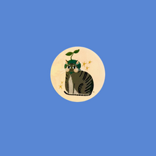 Load image into Gallery viewer, Cat Sprout Circle Sticker | Rachele Cromer (OK)
