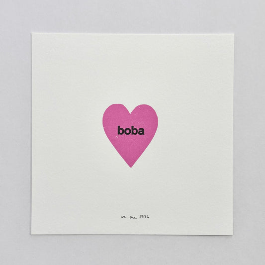 Boba Love Typeset Letterpress Print | We Are 1976 (TX)