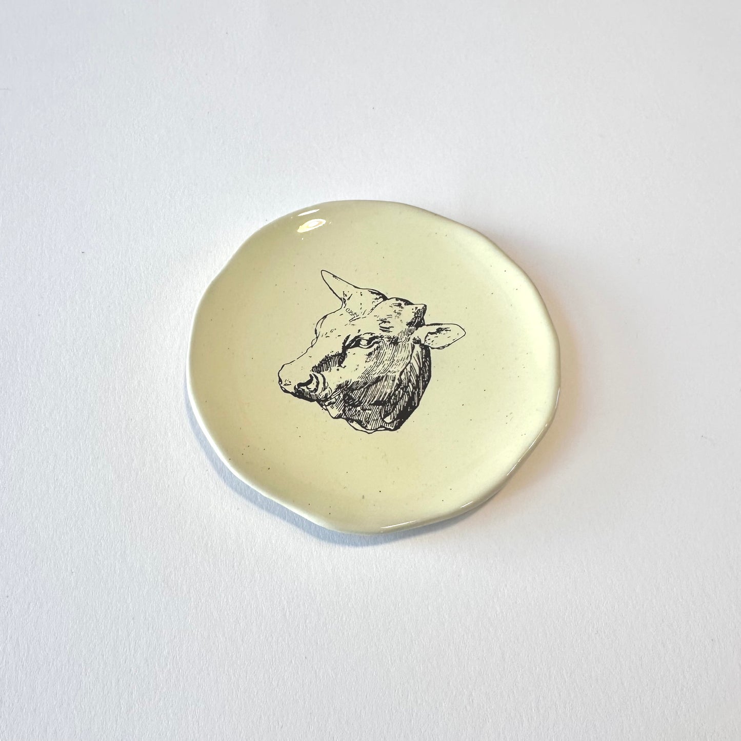 SOUVENIR Very Small Plate | Cow | Kühn Keramik (Germany)