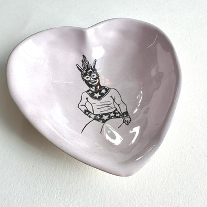 Nathalie Lété Heart Bowl | Masked Man | Kühn Keramik (Germany)