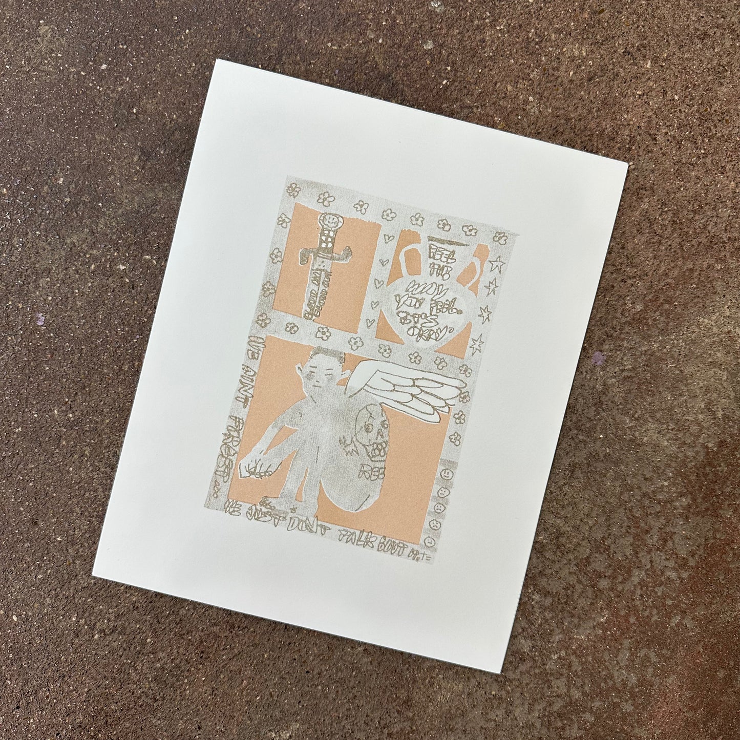 We Just Don't Talk About It Risograph Print | Fantasy Boy Taro (TX)