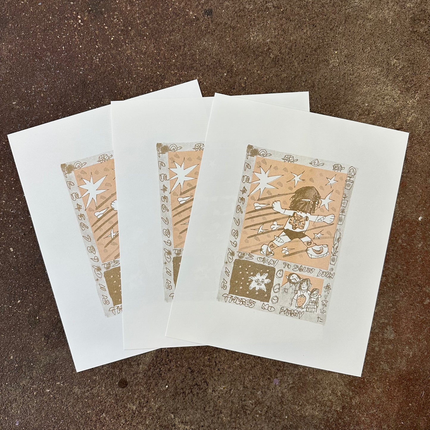There's No Hurry (Really) Risograph Print | Fantasy Boy Taro (TX)