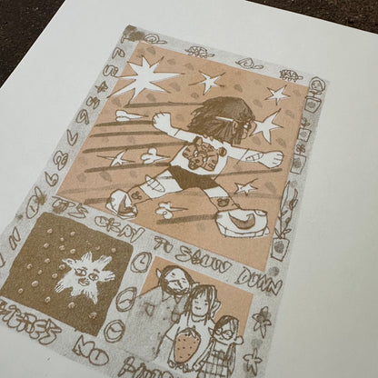 There's No Hurry (Really) Risograph Print | Fantasy Boy Taro (TX)
