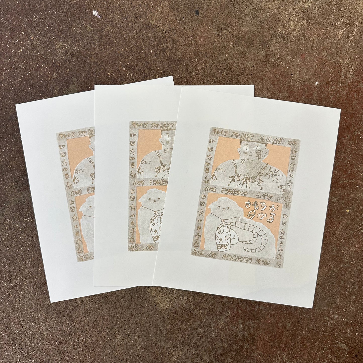 No Regrets Ever Risograph Print | Fantasy Boy Taro (TX)