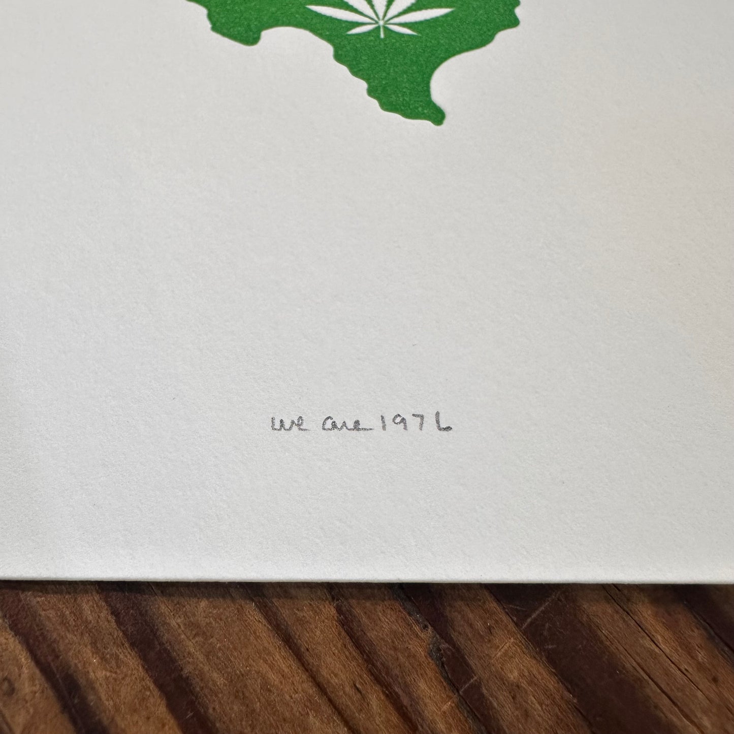 Green State Letterpress Print | We Are 1976 (TX)
