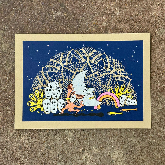 Bird Carrying Moon Screen Print | Daria Tessler (OR)