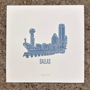 Dallas Skyline Letterpress Print | We Are 1976 (TX)