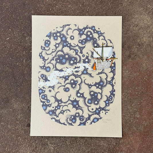 Ship in Star Clouds Screen Print | Daria Tessler (OR)
