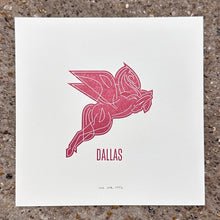 Load image into Gallery viewer, Dallas Pegasus Letterpress Print | We Are 1976 (TX)
