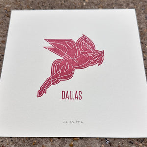 Dallas Pegasus Letterpress Print | We Are 1976 (TX)