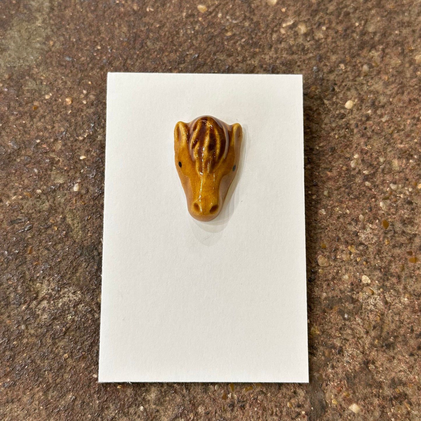 Ceramic Horse Brooch | Japan