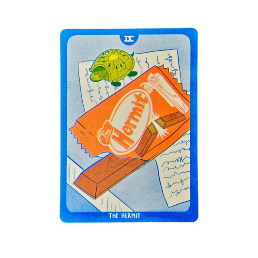 Cornerstore Tarot Risograph Print Postcard | The Hermit | Christina Hu (CA)