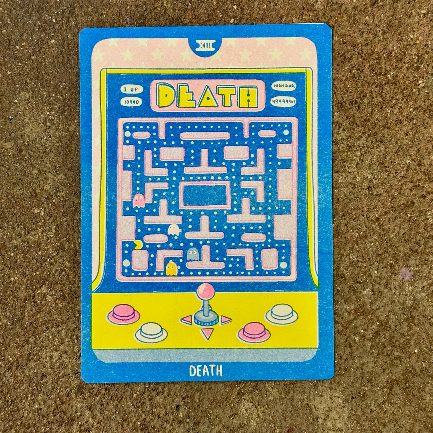 Cornerstore Tarot Risograph Print Postcard | Death | Christina Hu (CA)
