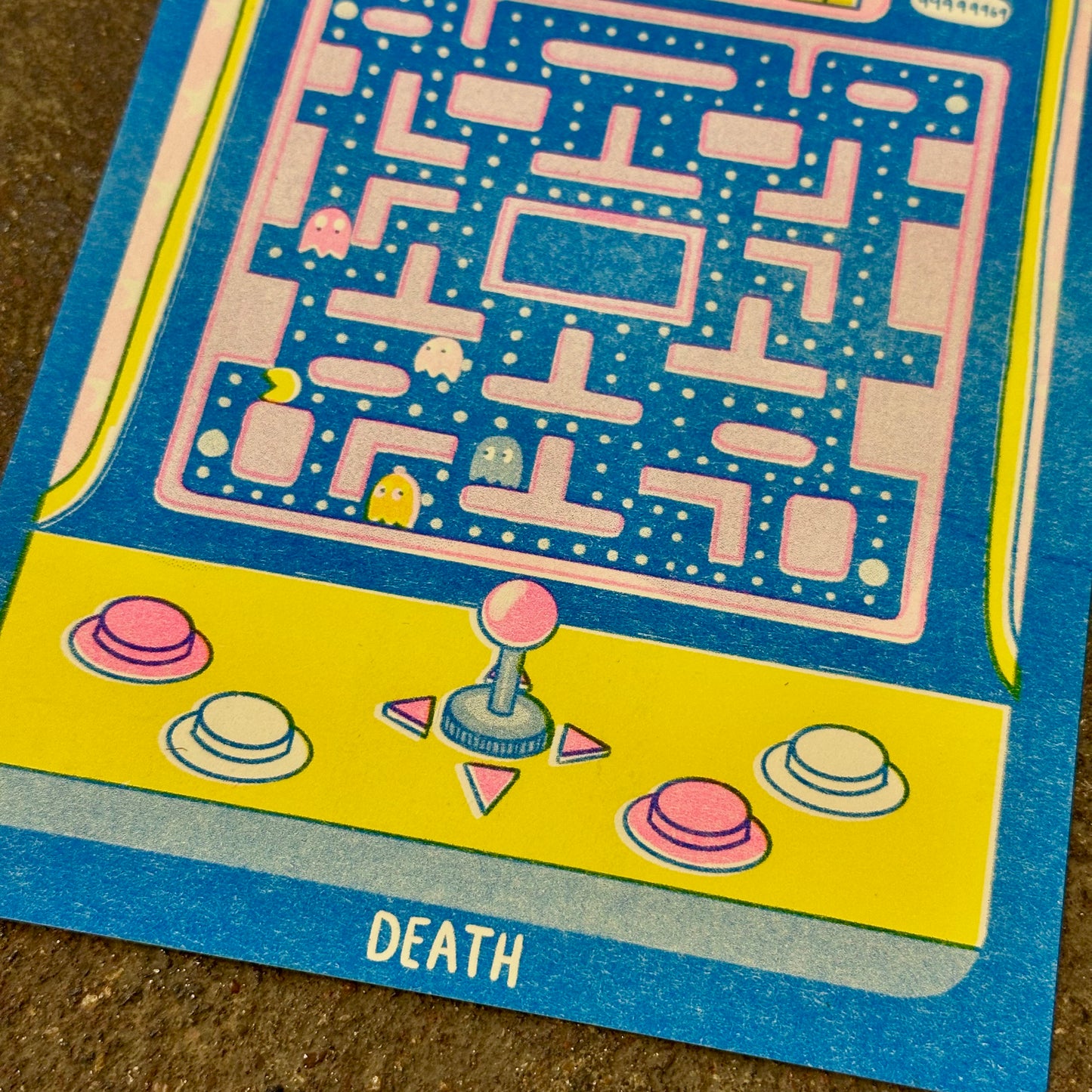 Cornerstore Tarot Risograph Print Postcard | Death | Christina Hu (CA)