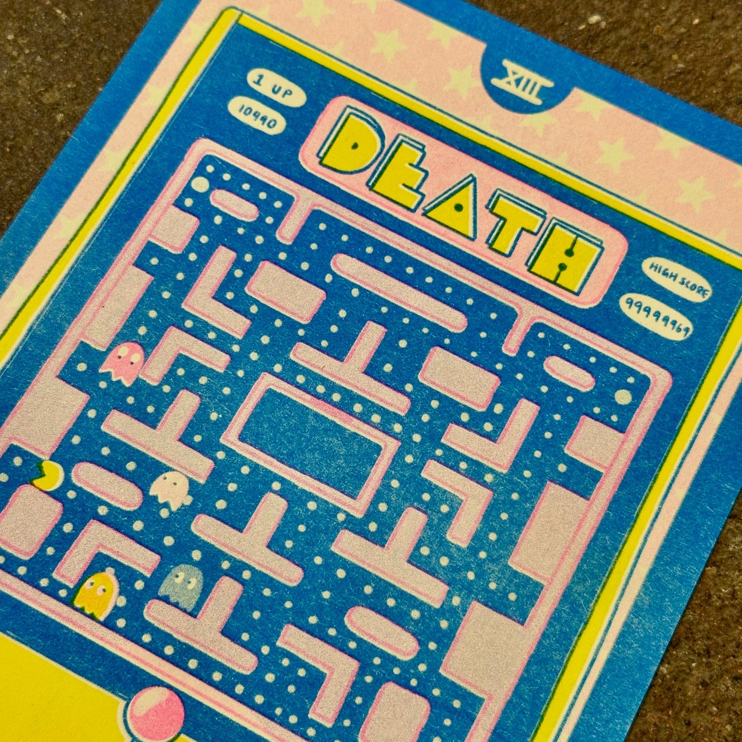 Cornerstore Tarot Risograph Print Postcard | Death | Christina Hu (CA)