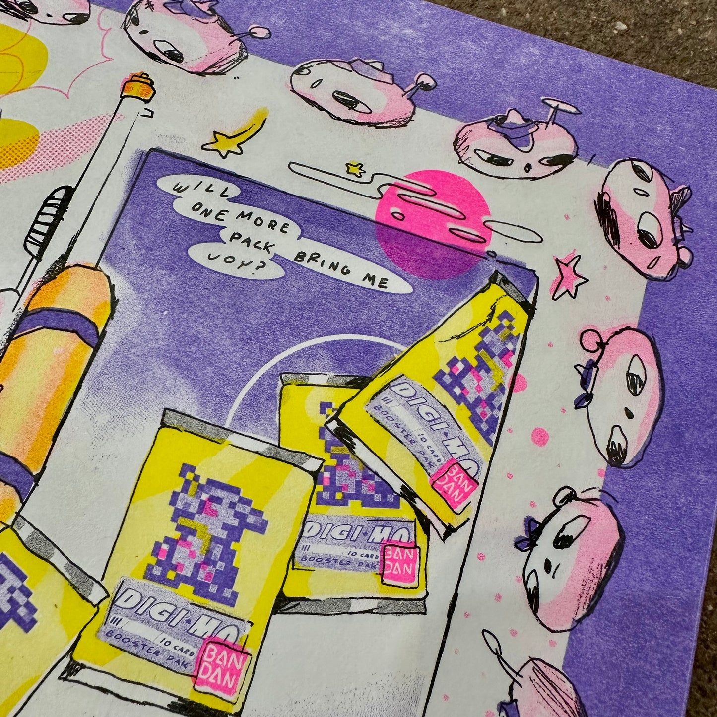 Lucky Pull Risograph Art Print | Play Nice Press (TX)