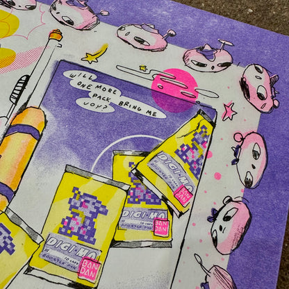 Lucky Pull Risograph Art Print | Play Nice Press (TX)